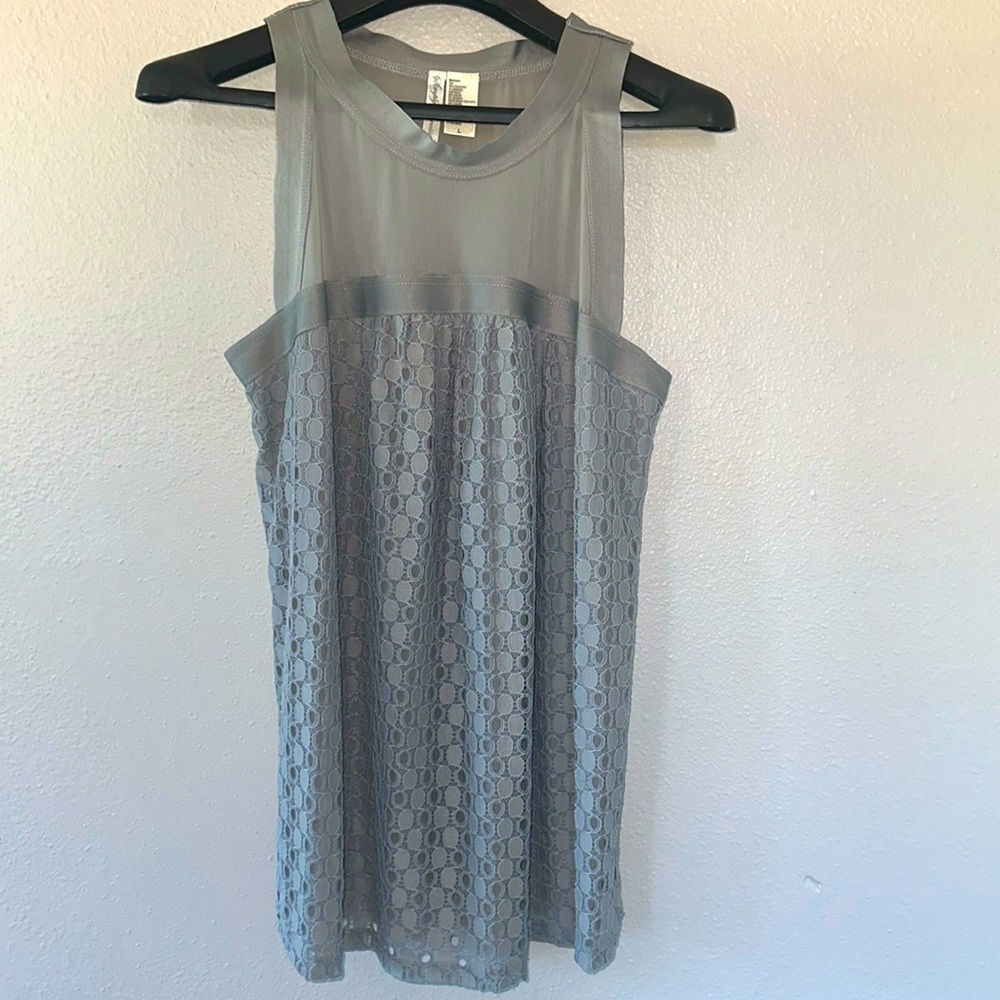 Silver/grey Simply Irresistible brand tank top with lace details
